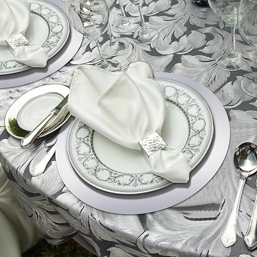 Miniatura 4 de Tioncy Manteles individuales redondos de papel, desechables, para comedor, boda, decoración de mesa del hogar, banquetes de Año Nuevo, fiestas,