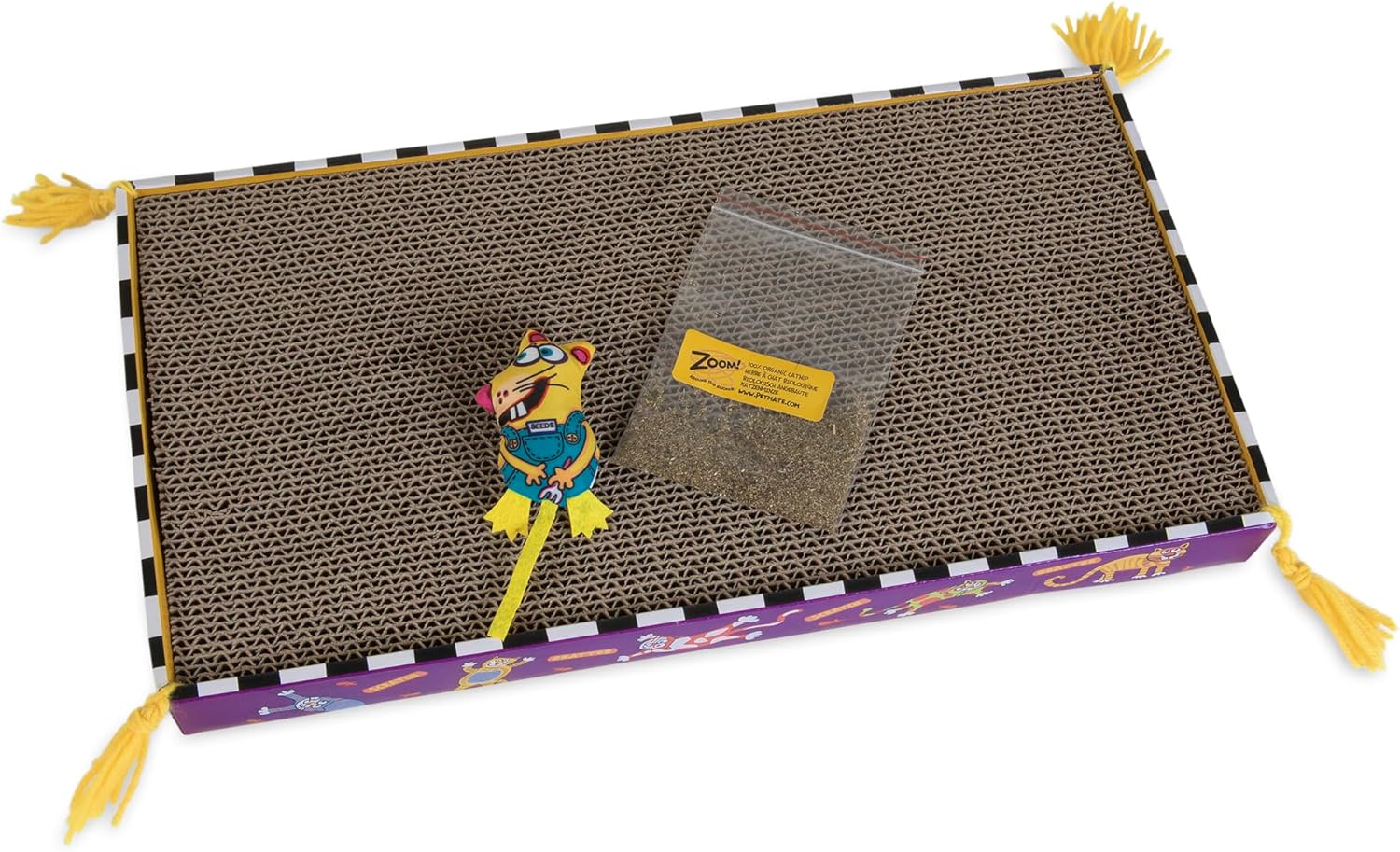 FAT CAT Big Mama's Scratch Cat Toy Box Includes 100% Organic Catnip Grown In The USA