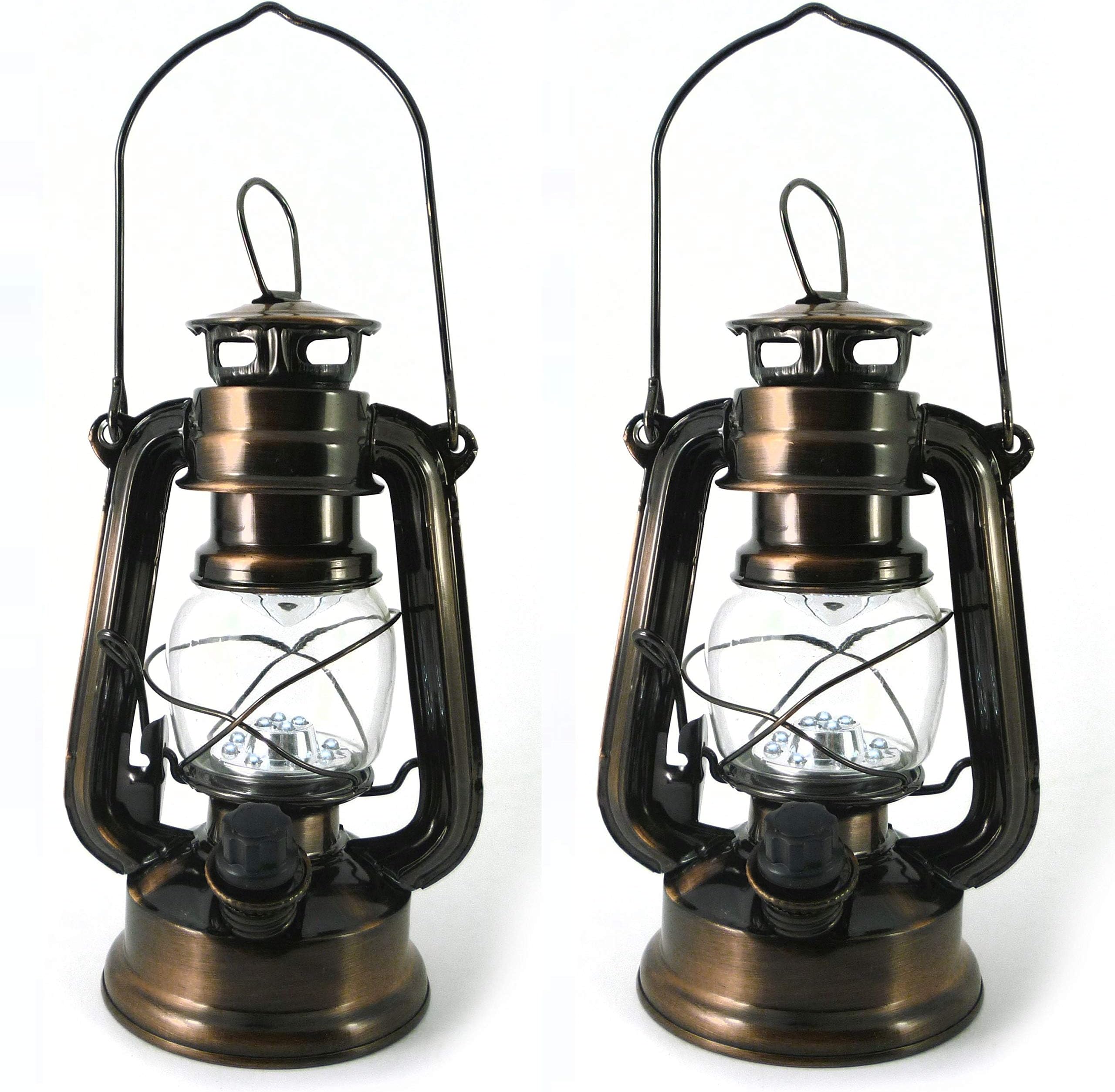 Set of 2 LED Hurricane Lanterns, Dimmable