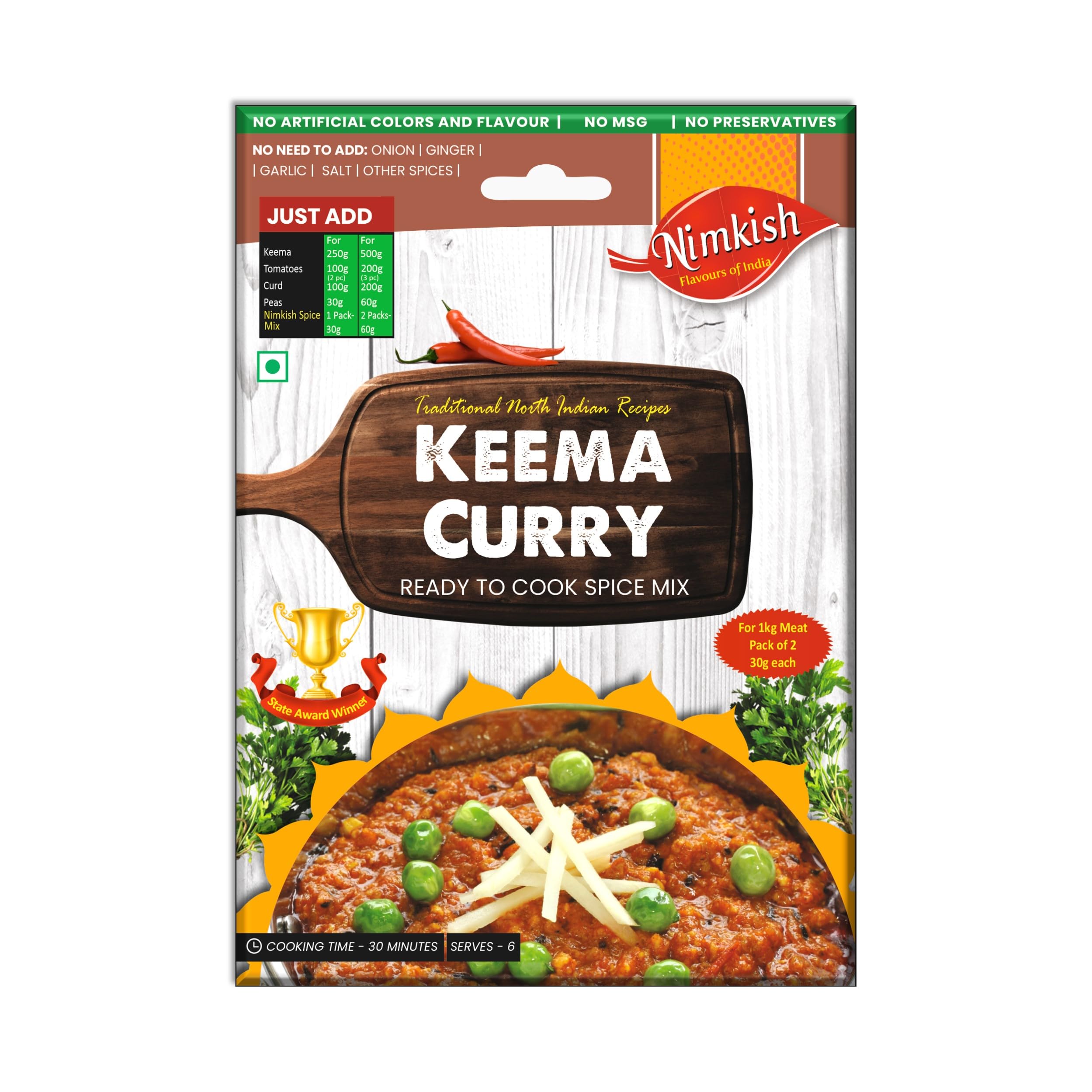 Nimkish Keema Curry Masala 50g, Ready to Cook Spice Mix, Tasty Minced Meat in Gravy, Premix Powder Spice Mix (B0124A4WRK) Amazon Price History, Amazon Price Tracker