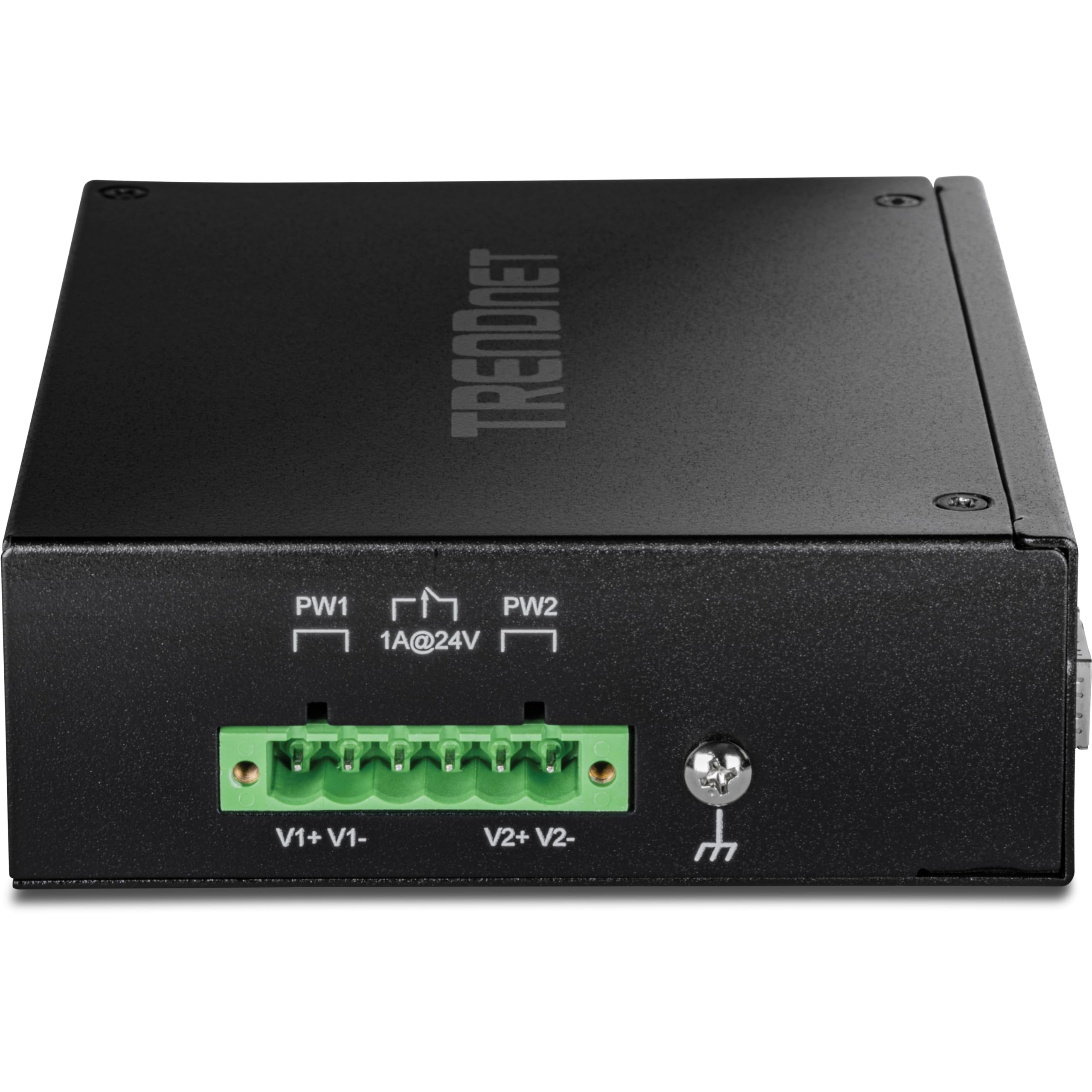 TRENDnet, TI-PG62B, Switch DIN-Rail PoE+ Gigabit Industrial de 6 Puertos, de 12 a 56 V, Carcasa con clasificación IP30, Negro