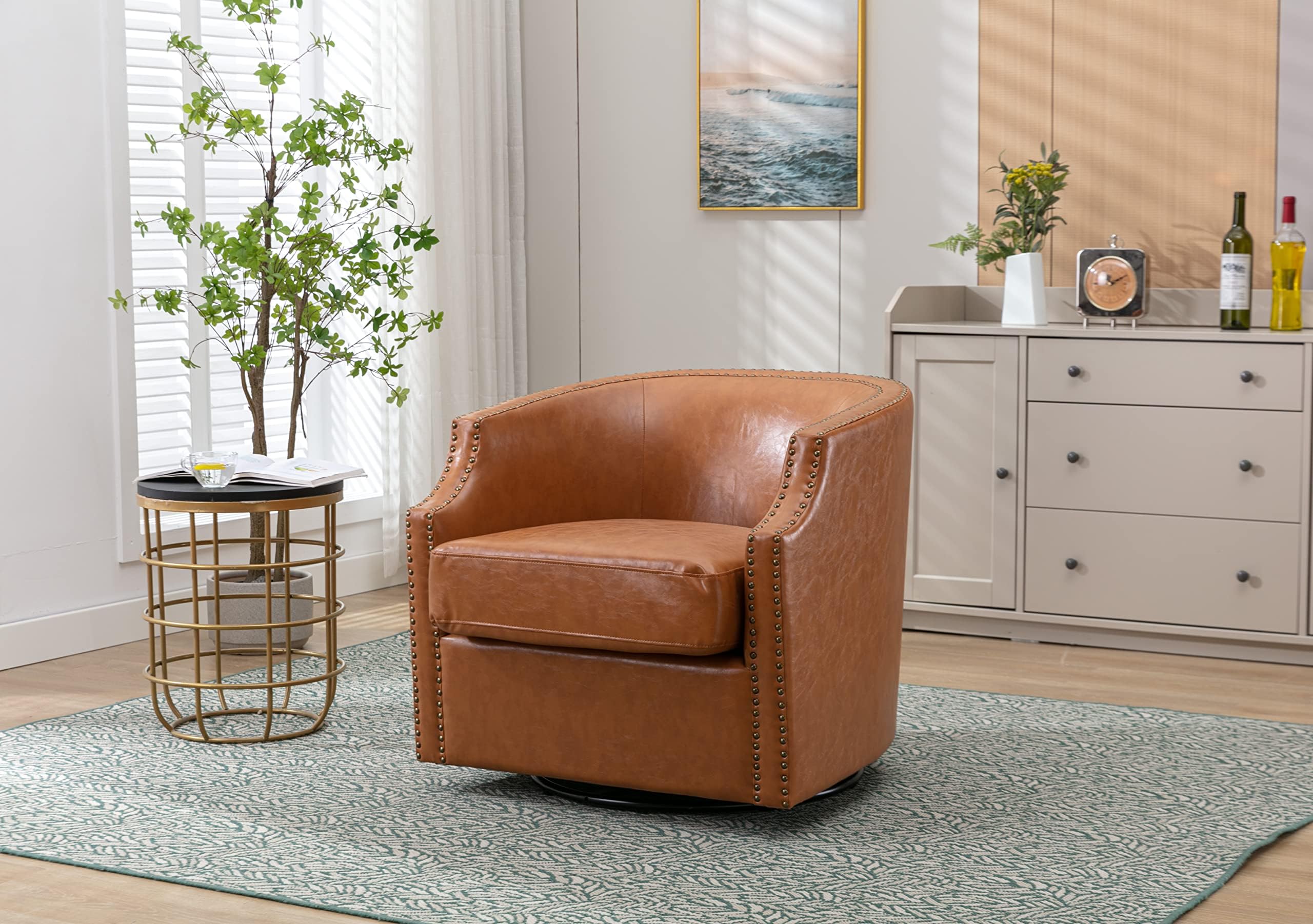 Amazon.com: Swivel Glider Armchair for Living Room Bedroom Reading, Mid ...