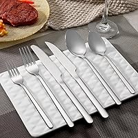 Vista 6 de Juego de cubiertos de 24 piezas con cuchillos para carne, juego de cubiertos de acero inoxidable para 4, juego de cubiertos de grado alimenticio