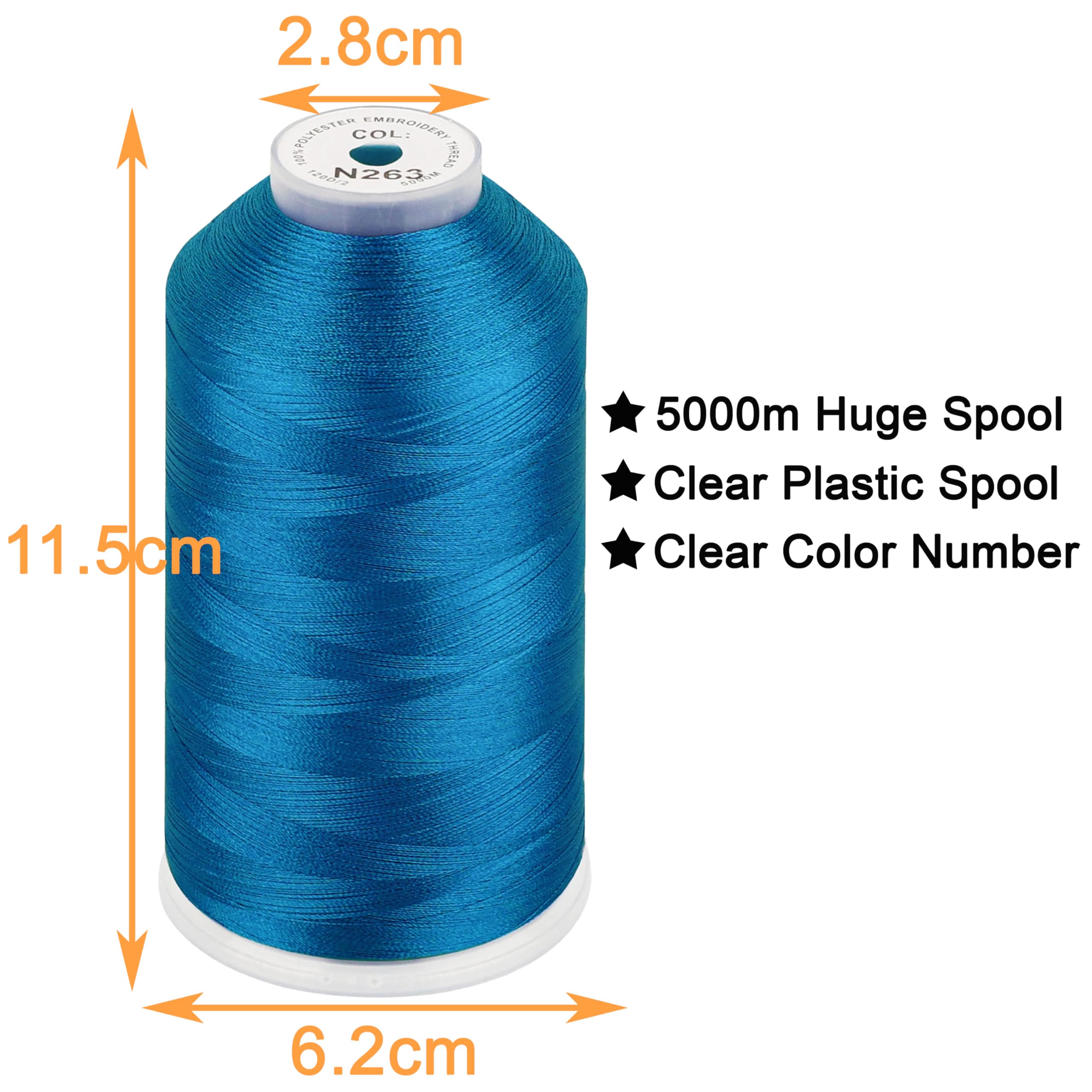 Amazon.com: New brothread - Single Huge Spool 5000M Each Polyester