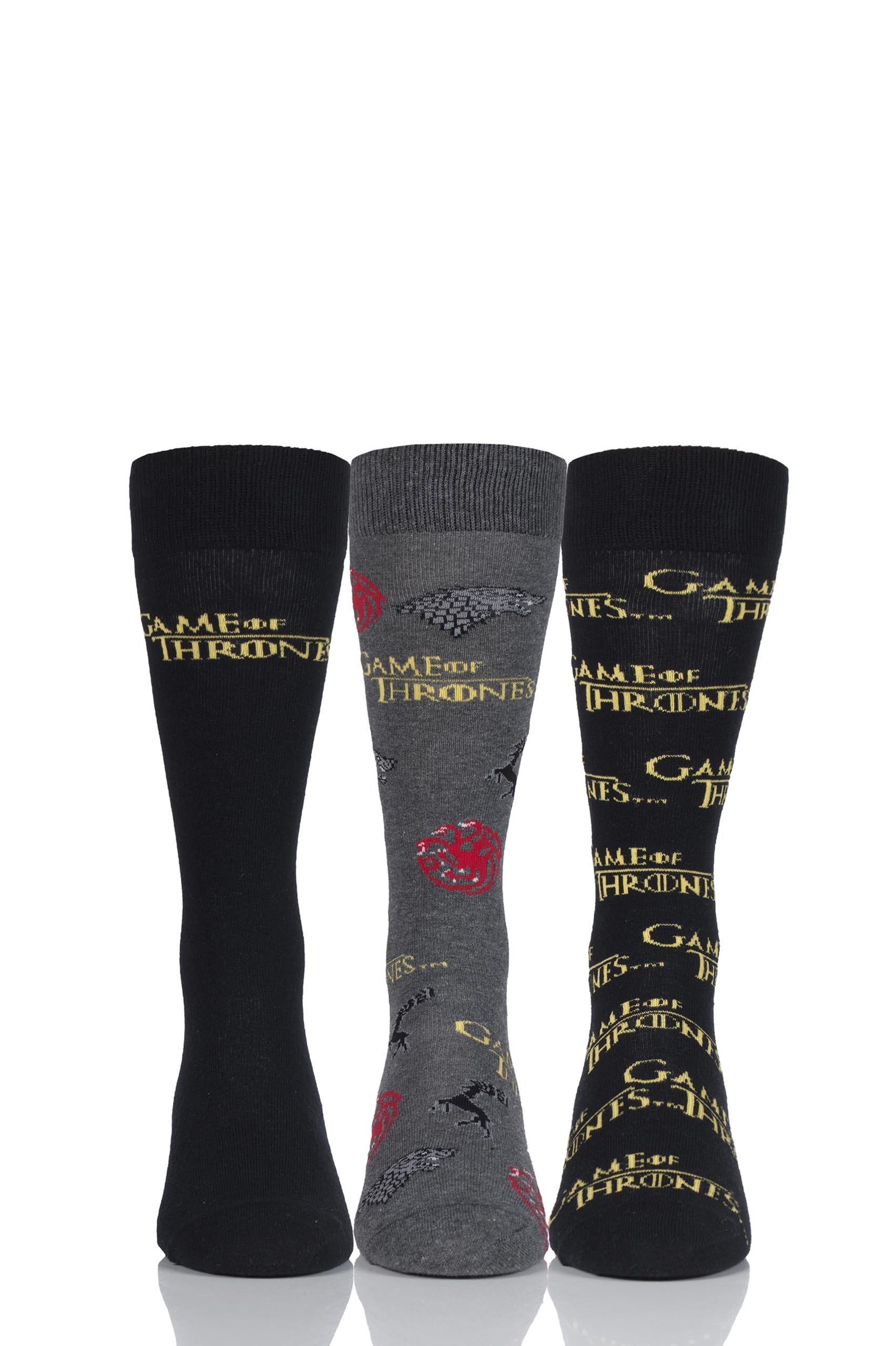 SockShop 3 Pair Game of Thrones Logo Cotton Socks 11-14