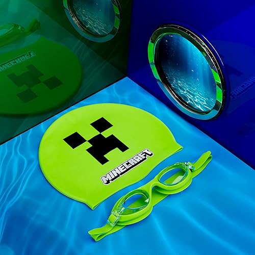 Miniatura 5 de Get Trend Gafas de natación y gorro de natación para niños y adolescentes, antivaho con protección UV