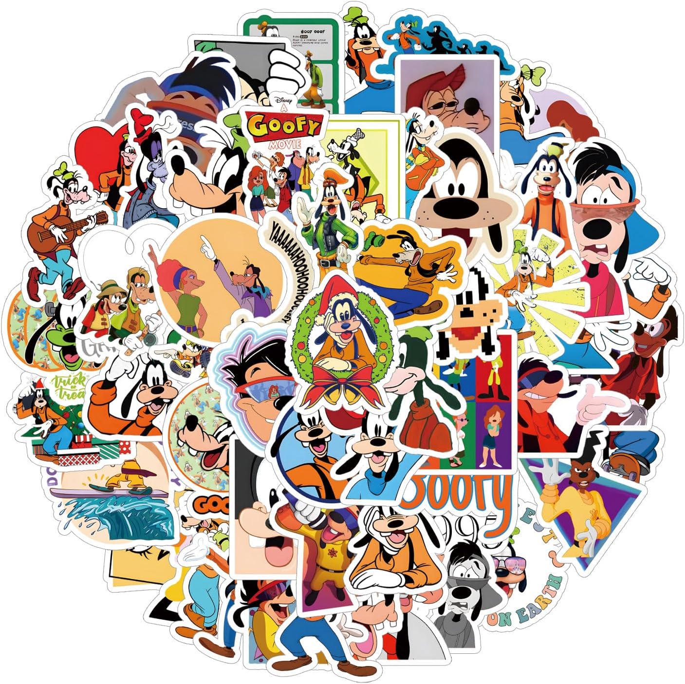Goofy Stickers Cartoon Animated Character Stickers, Used for Water Bottles, Skateboards, laptops, Diaries, Phones, Scrapbooks, Bumper, Children, Teenagers, Adult
