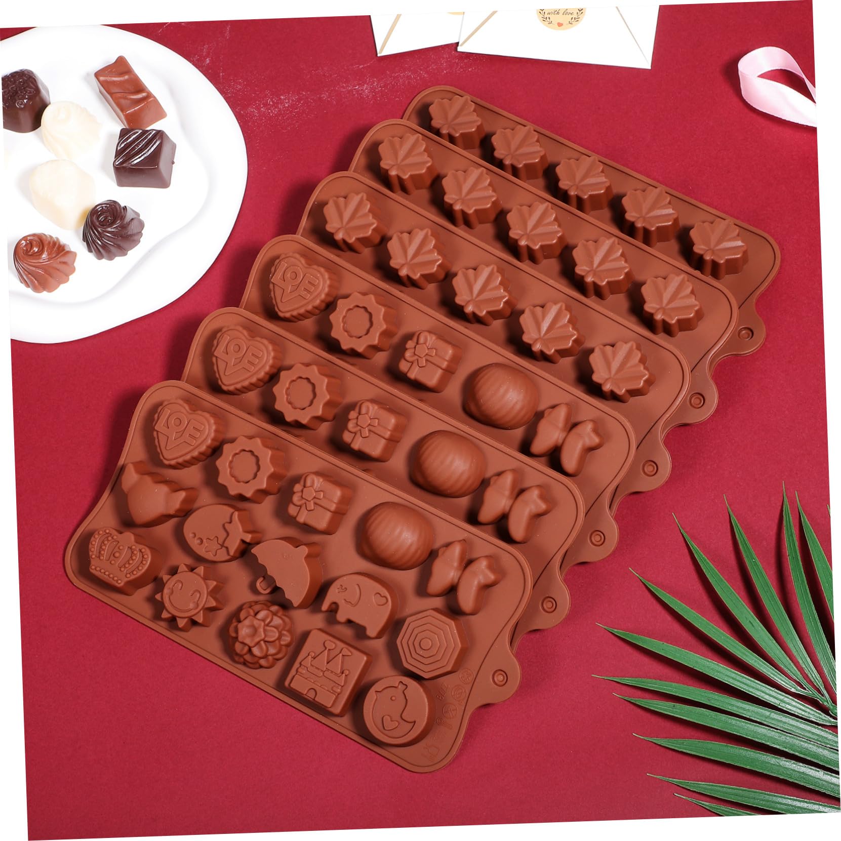 Alipis 30 Pièces Moule à Chocolat Outil De Boulangerie Moules à Bonbons Feuille D'érable Moules à Chocolat En Feuilles Plateau De Moules à Moules à Pâtisserie Gel De Silice