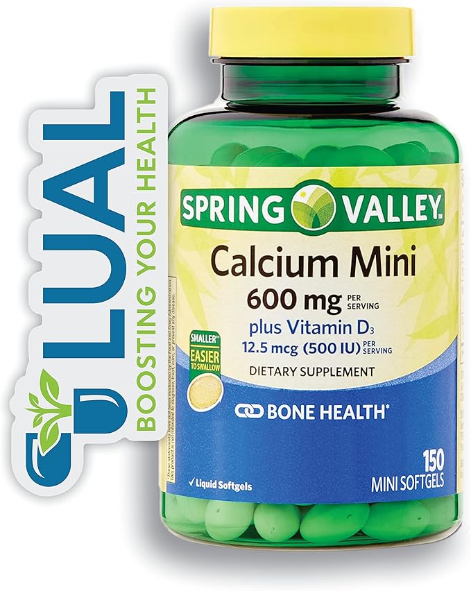 Calcium Plus Vitamin D3 Supplement. Includes Luall Sticker
