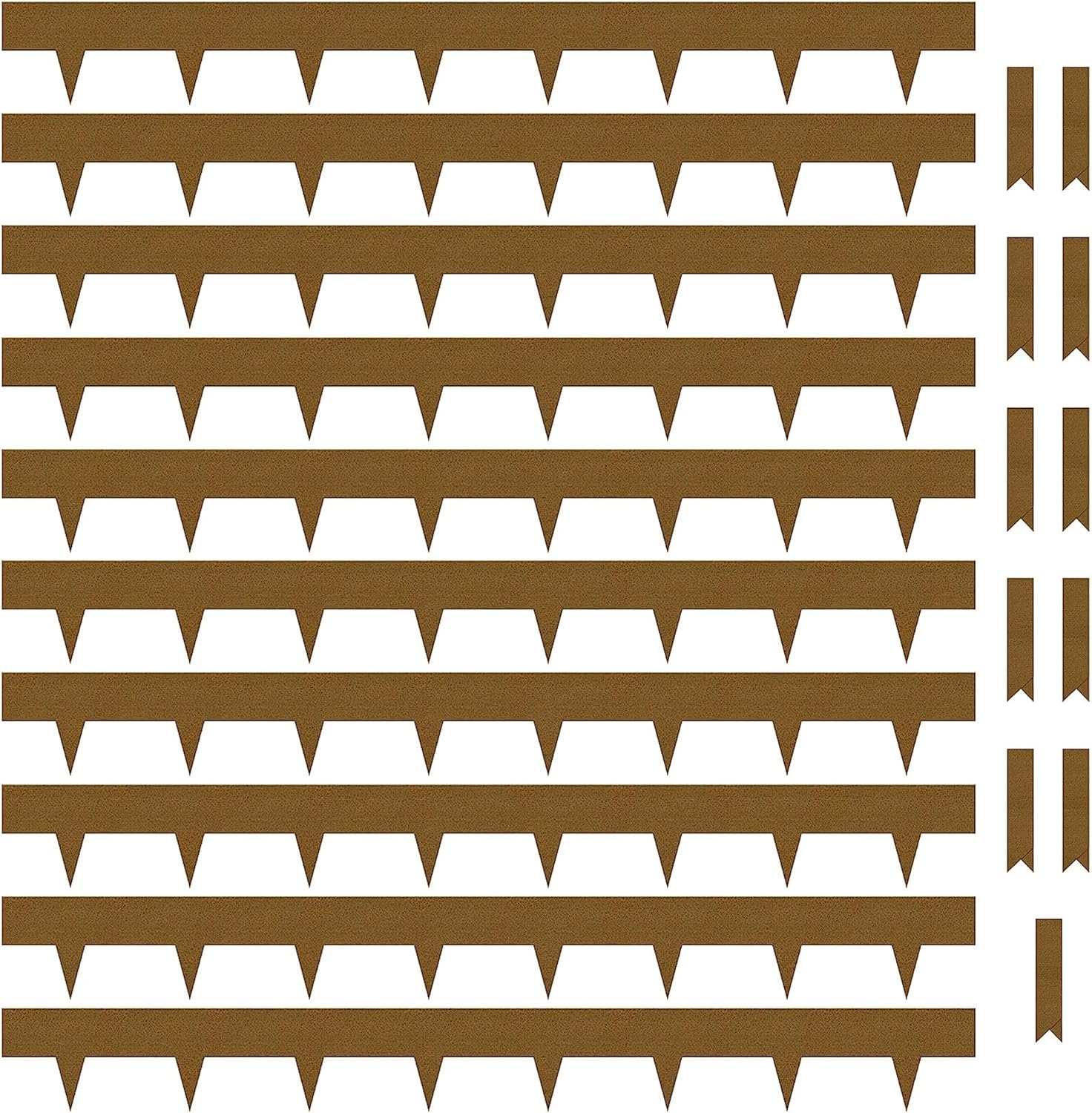 Worth Garden 10-Pack Corten Steel Landscape Lawn Edging – 4.5in H Rust Patina Finish Bendable Metal Strips – Hammer-in Pre-Rusted Border w/ 11 Clips – Yard Pathway Divider (33Ft Total)