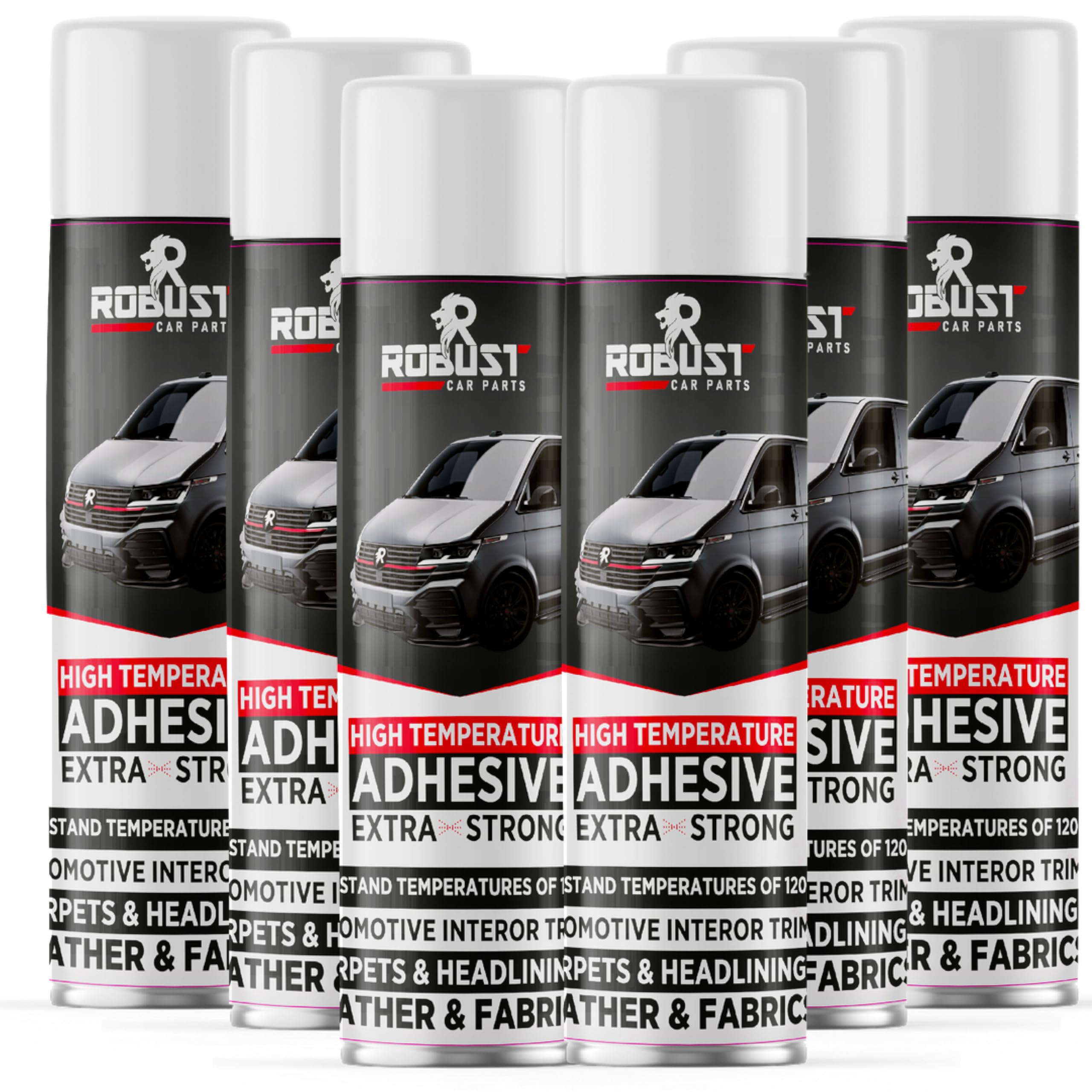 Robust 500ml Extra Strong Spray Adhesive, Multipurpose Contact Glue for Carpet, Paper & Fabric (6)