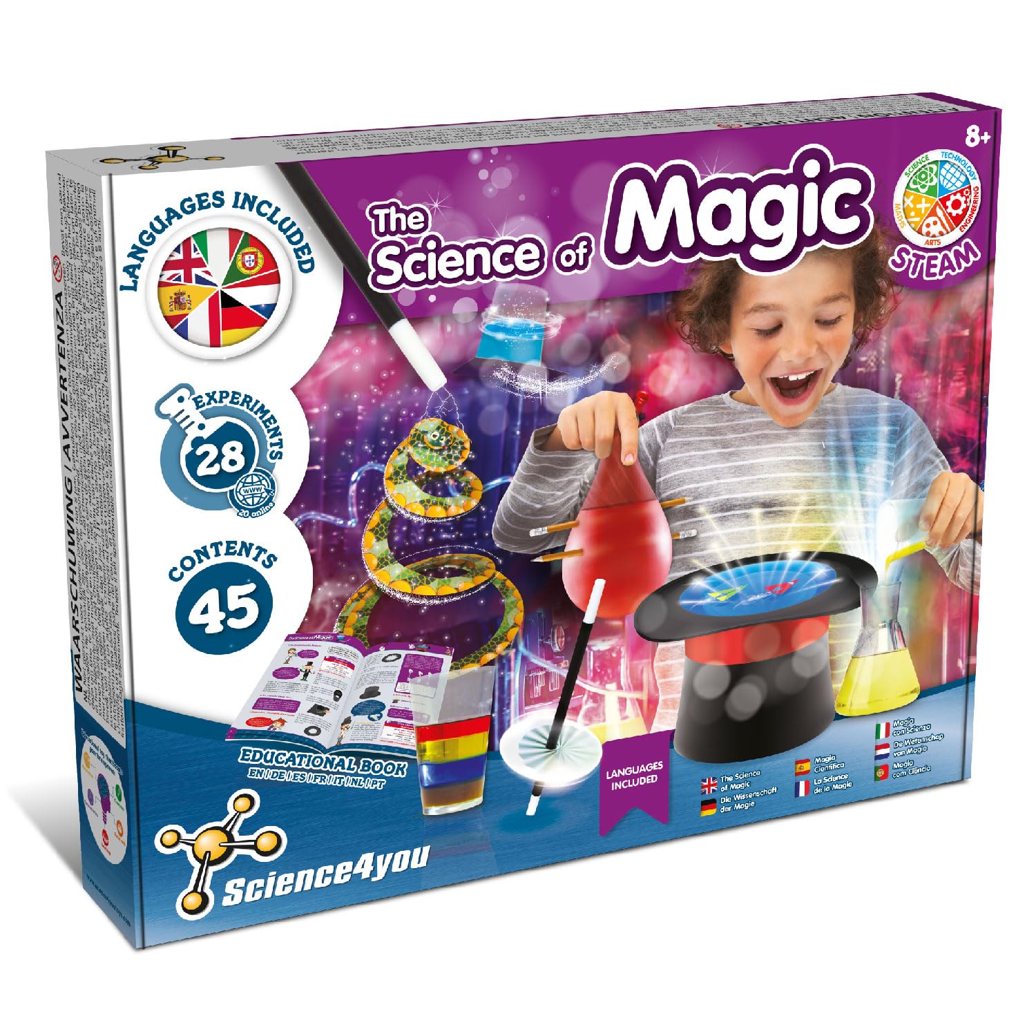 Science4you Science de la Magie - Boite de Magie pour Enfant - Apprenez la magie avec la Coffret de Magie pour Enfant - Jeux pour Enfant 8+ ans avec Kit de magie - Cadeau pour Garçon et Fille 8+ ans