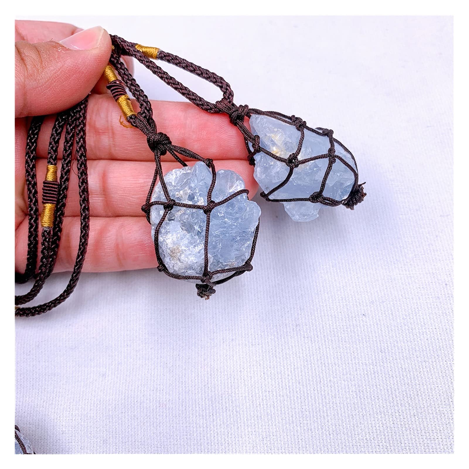 Natürliche Blaue Celestite Geode Kristall Anhänger Quarz Stein Weissagung Schmuck Halskette Home Sammlungen