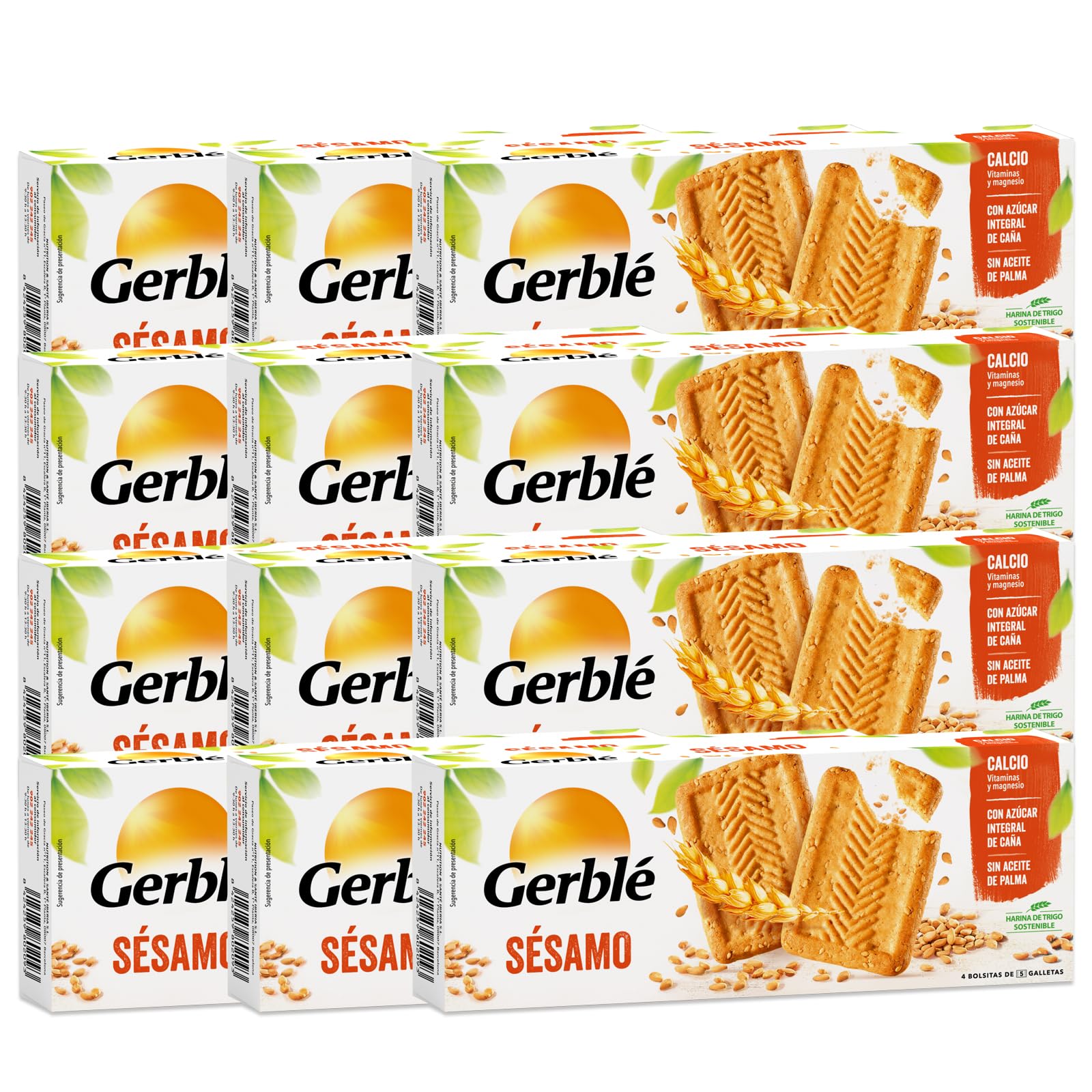 Gerblé - Galletas de Sésamo. con Magnesio y Vitaminas. Fuente de Fibra - 12 Unidades x 230g