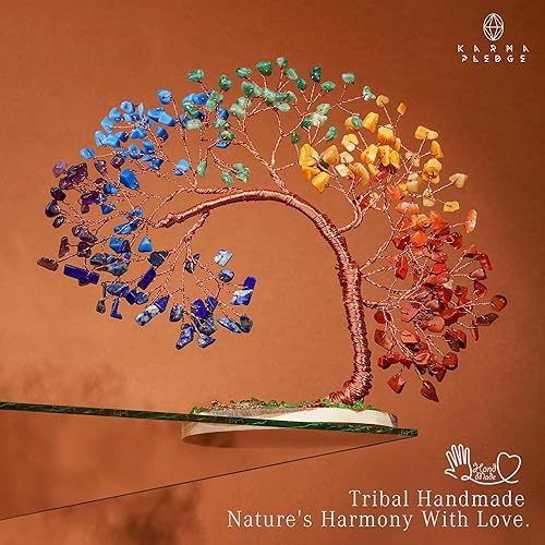 Miniatura 6 de Árbol de la vida de cristal curativo de 7 chakras para decoración del hogar y la oficina, energía positiva, riqueza, buena suerte, cristales