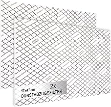 COM-FOUR® 2x filtro di aspirazione per cappa aspirante con elevate prestazioni di filtraggio - filtro piatto da 1 mm tagliabile a misura con indicatore di saturazione (Con indicatore - 2 pezzi)