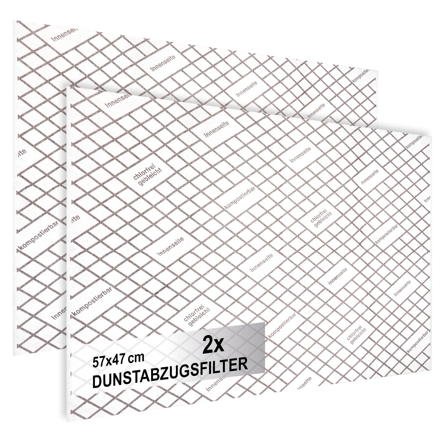 COM-FOUR® Filtro extractor 2x para campana extractora con alto rendimiento de filtrado - Filtro plano universal de 1 mm, recortable a medida con indicador de saturación (Con indicador - 2 piezas)