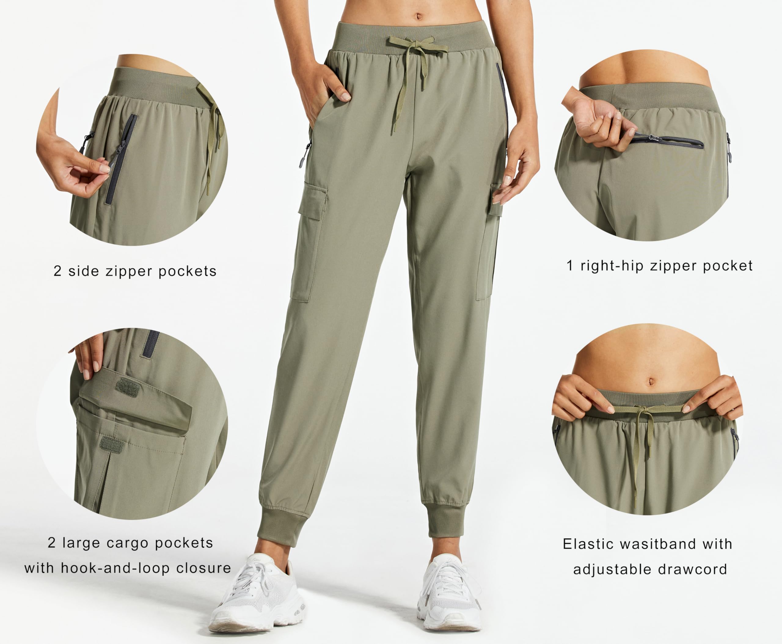 Libin Pantaloni da Cargo Jogging da Donna Leggeri ad Asciugatura Rapida Escursionismo Trekking Pantaloni da Traspiranti Allenamento Casual Pantaloni All'aperto
