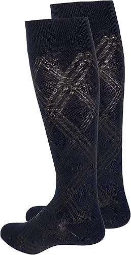Miniatura 3 de Touch Calcetines de vestir para hombre, compresión graduada, ropa casual de negocios, hasta la rodilla, recuperación de apoyo muscular, azul marino,