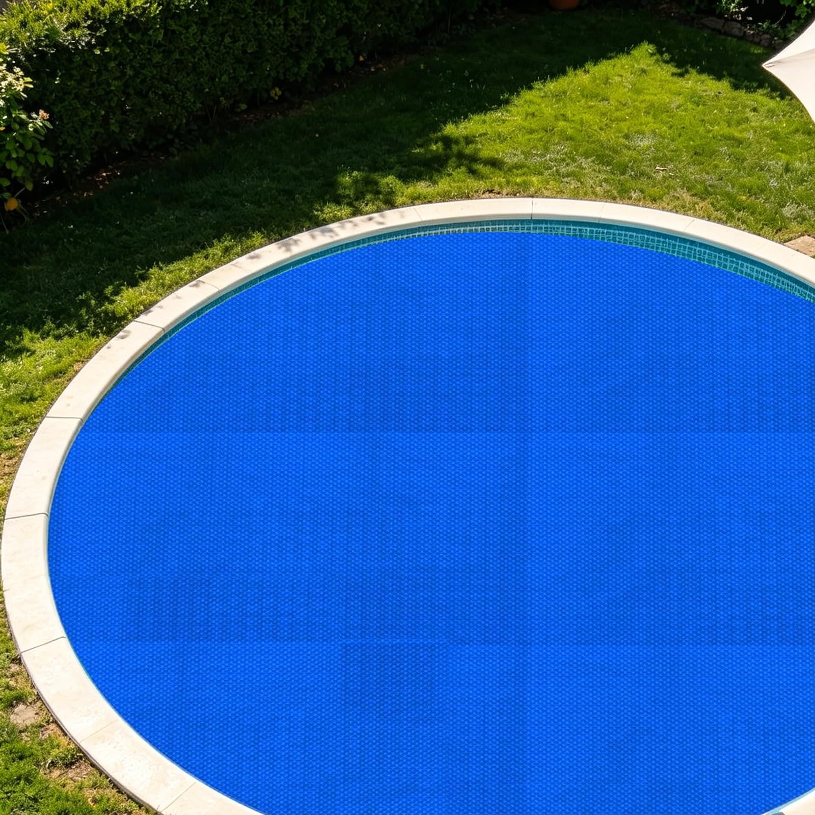 Pokrywa Solarna Na Basen 164 x 164 cm Grubość 400 µm, Chroni Wodę Przed Zanieczyszczeniami I Pyłem, Pływająca Folia Solarna Do Basenu, Niebieski