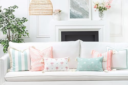 Miniatura 3 de Hofdeco Premium Funda de almohada lumbar para interiores y exteriores, solo para patio, 12 x 20 pulgadas, repelente al agua para patio trasero,