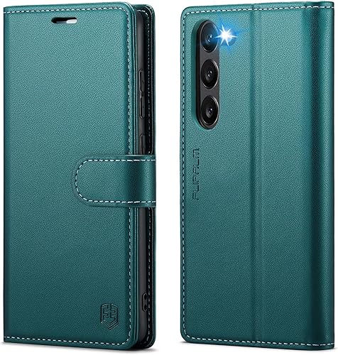 Funda tipo cartera para Samsung Galaxy S23 PlusS23+ con bloqueo RFID, soporte para tarjeta de crédito, de piel sintética, con función atril, funda