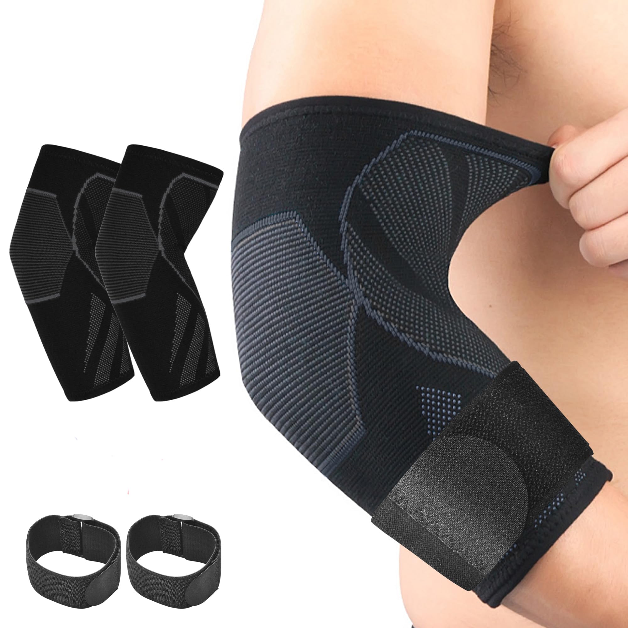 Arm Guards & Elbow Compression Sleeve (1 Pair)，Tennis Elbow Braces for Tendonitis and Tennis Elbow，Arm Supports Sleeves golfer，tennis elbow relief for women & men,elbow sleeve for weightlifting