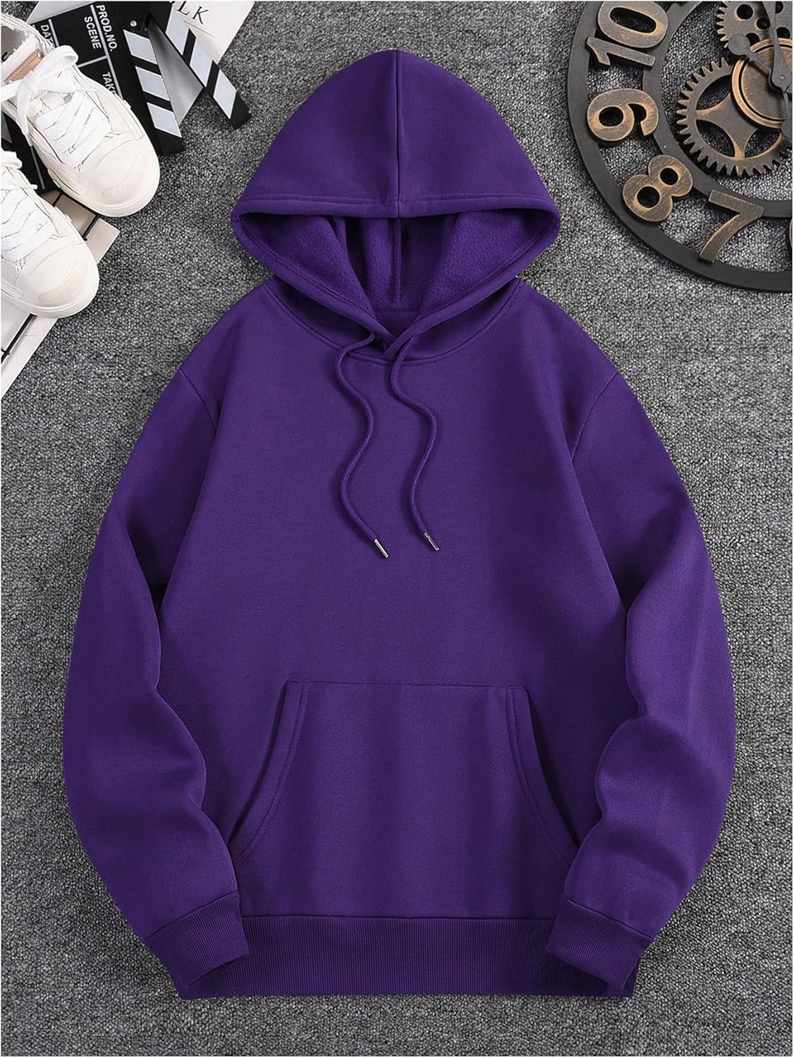 SHENHE Men's Skull Rose Printed Hoodie Graphic Gothic Hoodies Sweatshirt Pullover - Image 2