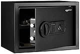 Amazon Basics Steel Home Security Safe with Programmable Biometric Fingerprint Lock, Secure Cash, Jewelry, ID Documents, 0.5 Cubic Feet, Black, 13.8"W x 9.8"D x 9.8"H 0.5 Cubic Feet Fingerprint Lock