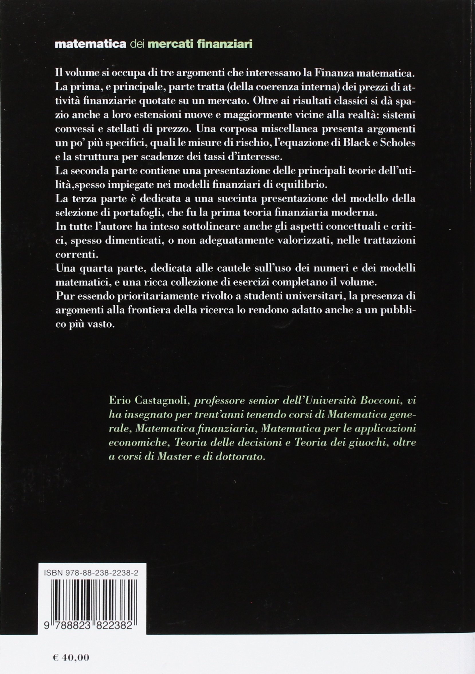 Matematica dei mercati finanziari. Abbecedario: 1