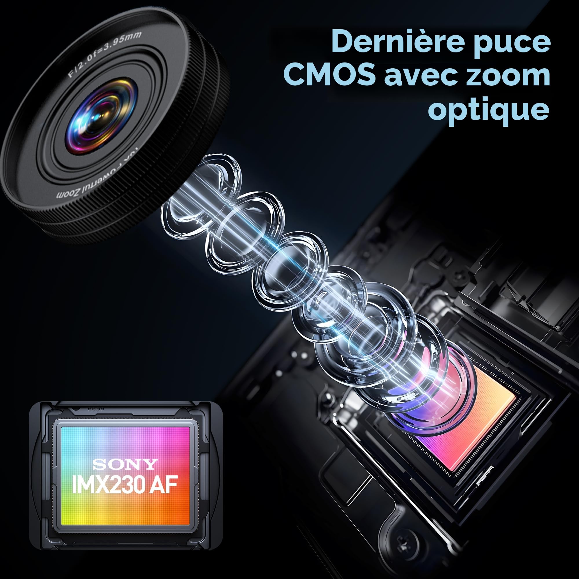 Appareil Photo Numérique Compact 4K 64MP 16X Zoom IPS Écran Vintage Caméra Vlog