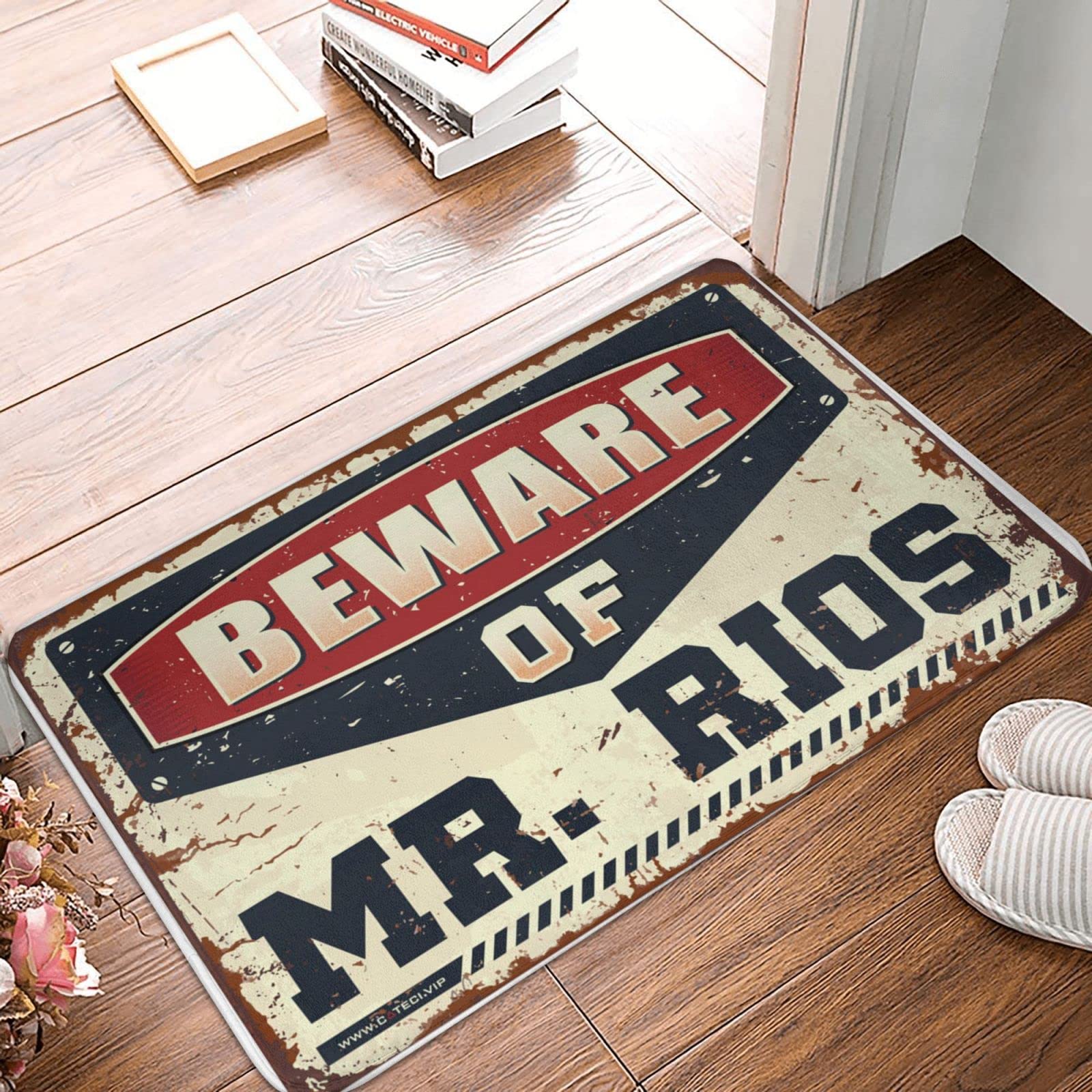 Tapis d'extérieur et paillasson d'hiver Beware of Mr. Rios 65 x 90 cm