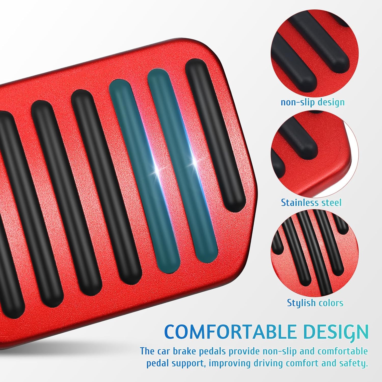 Electric Car Brake Pedal Covers 2-Piece Set Automotive Brake Pads Compatible Car Accessories for Enhanced Driving Comfort