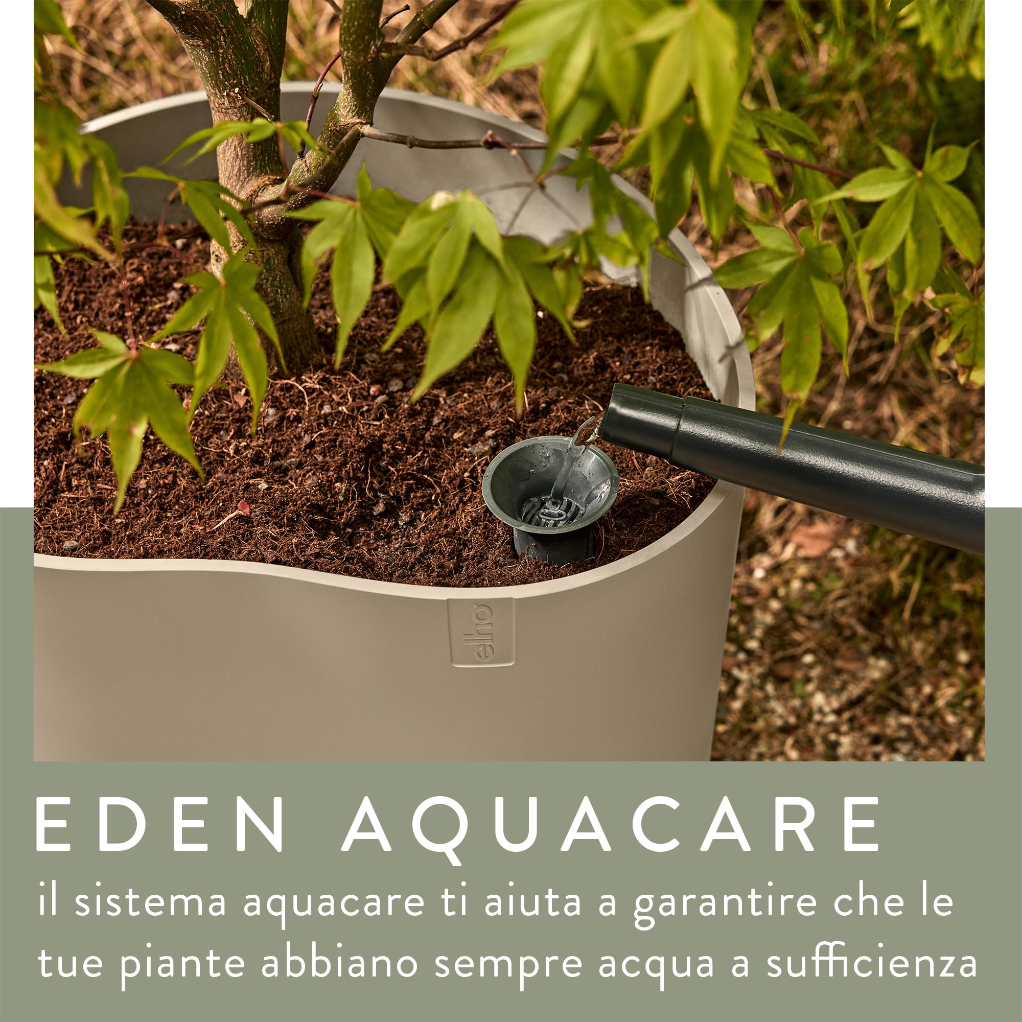 Elho Eden Aquacare High 40cm Vasi per Piante - Tortora Tenue