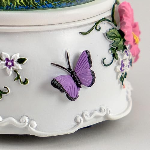 Miniatura 4 de Globo de agua de mariposa con flores de 3.937 in por The San Francisco Music Box Company