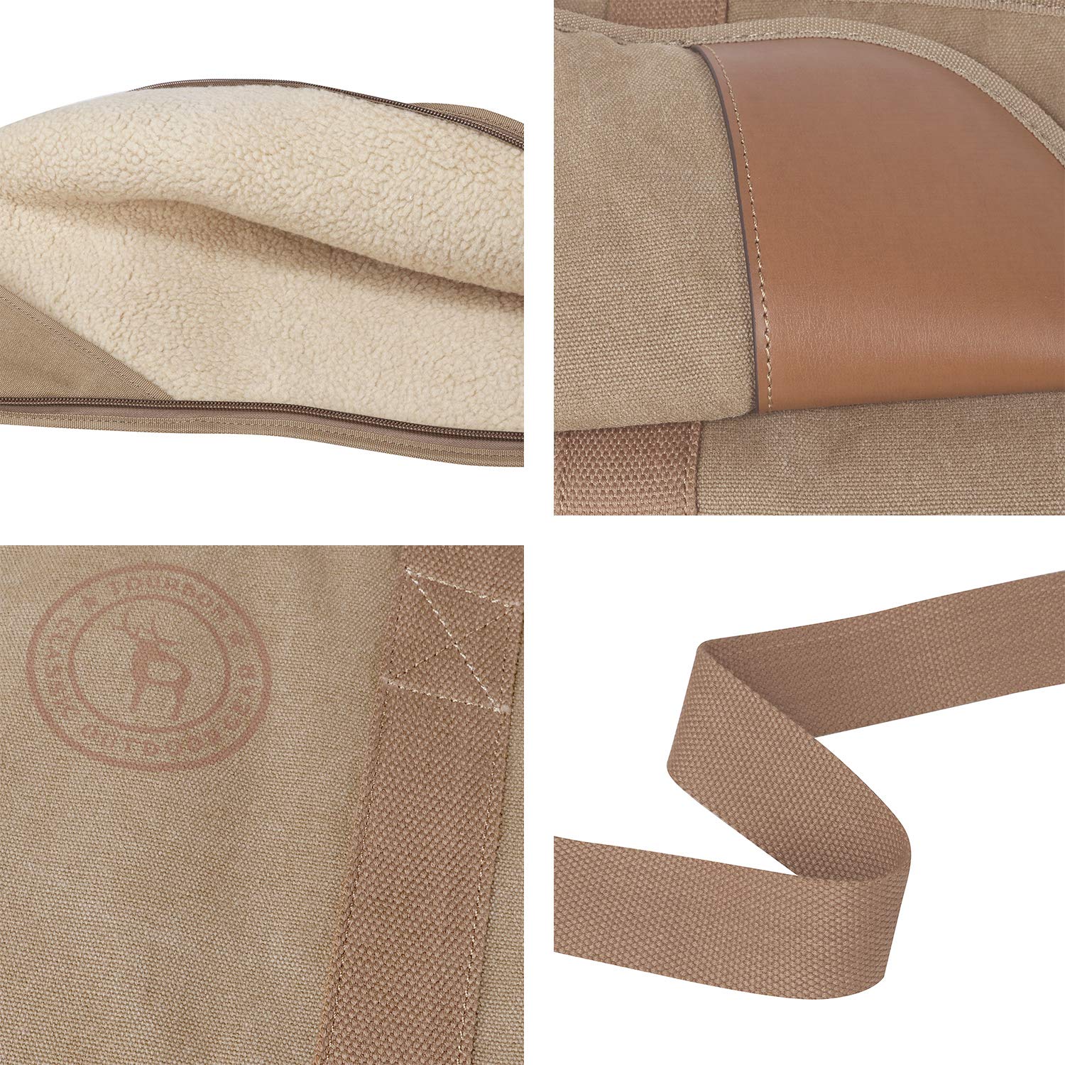 TOURBON Caza 16 oz lona cuero Trim suave acolchado pistola bolsa Scoped Rifle Slip Case - 52 pulgadas