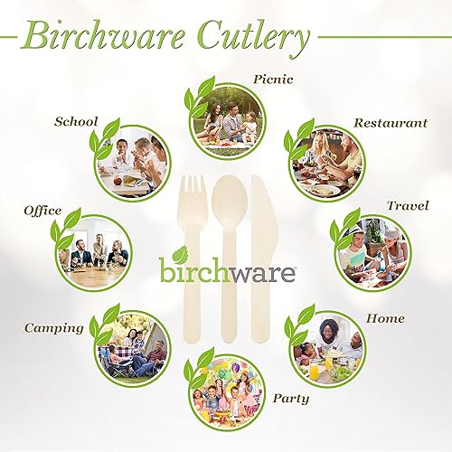 Miniatura 5 de Cucharas de madera compostables, suministros de fiesta biodegradables para cualquier graduación, Luau, Fiesta, Fiesta de té y más, suministros de