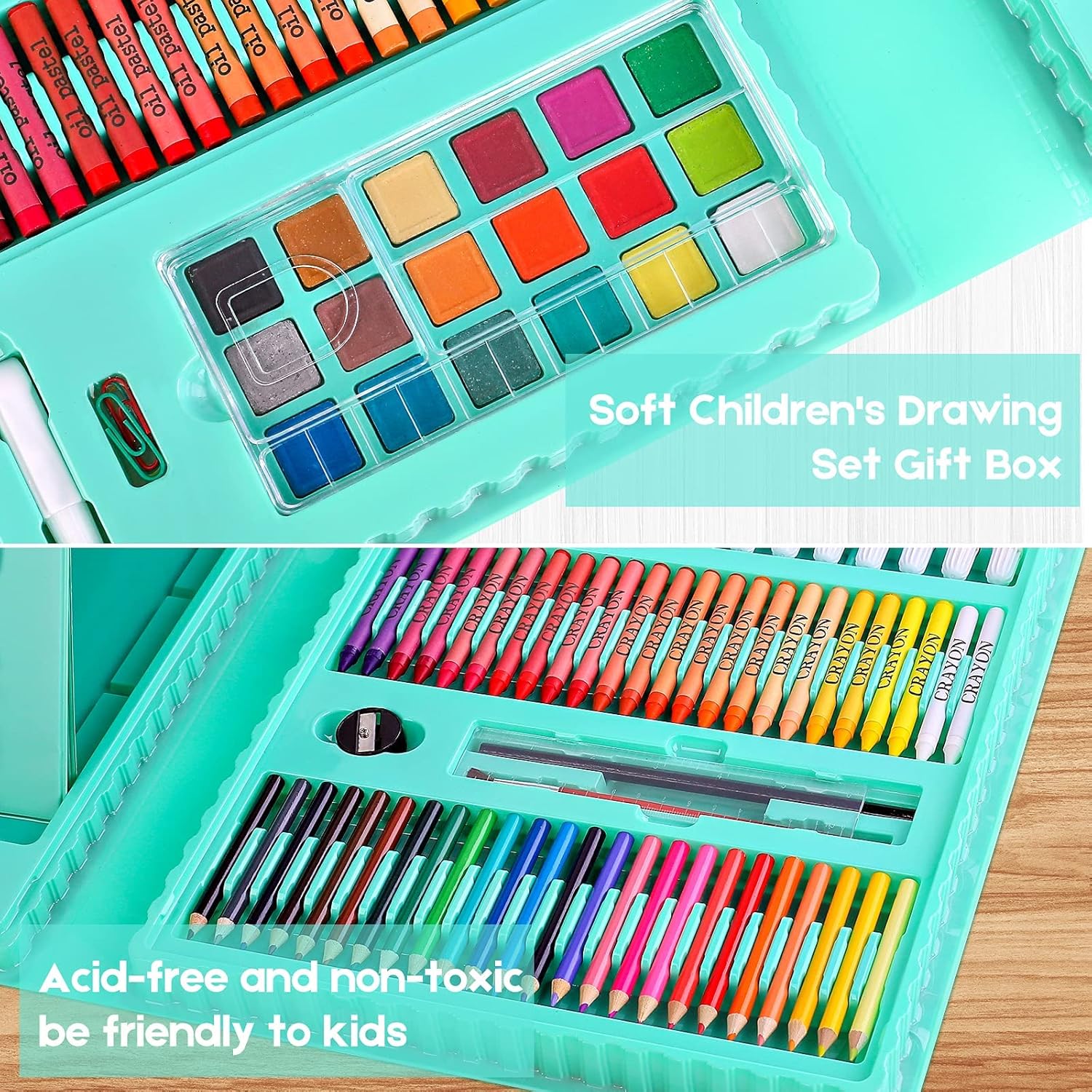 iBayam Art Supplies for Adult, Art Set Case with Trifold Easel, Scratch Paper, Sketch Pad, Coloring Book, Crayons, Pencils, Oil Pastels, Watercolors, Sharpener