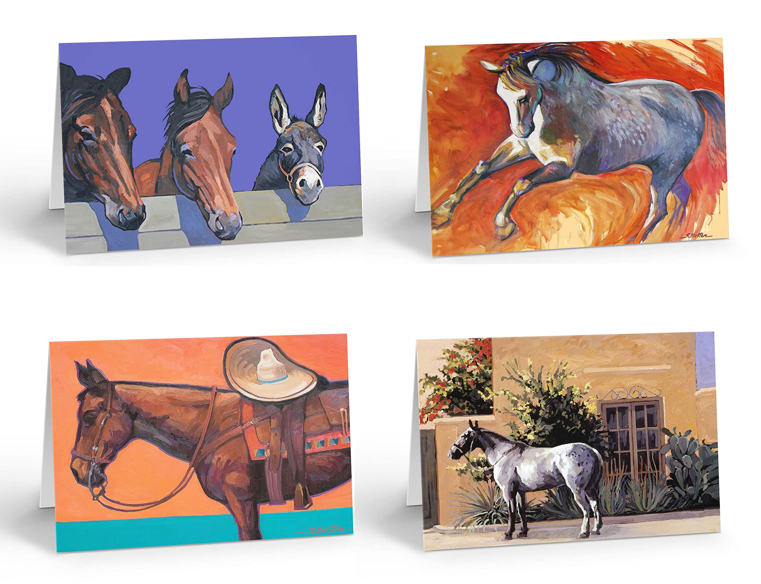 Stonehouse Collection | Rancher Style Assorted Note Cards | Southwest | USA Made | Variety of 12 Horse Thank You, Blank Note Cards (Assorted)