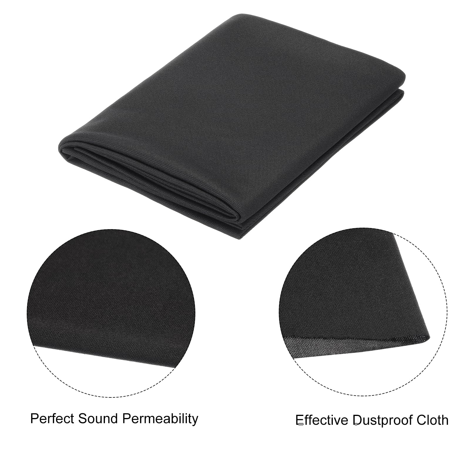 QUARKZMAN Tela de Rejilla Negra para Altavoces (No Tejido de Caña) Tela Antipolvo para Cajas Estéreo 150cm x 120cm 59 Pulgadas x 47 Pulgadas