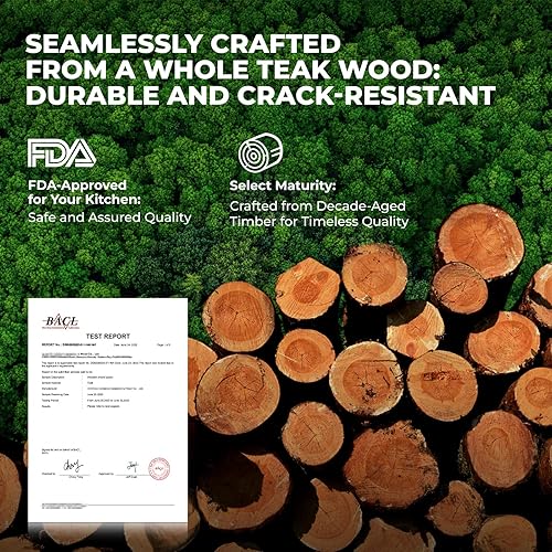 Miniatura 3 de Juego de utensilios de madera, juego de utensilios de cocina de madera de teca natural, cucharas de madera esenciales para cocinar (9 piezas)