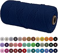 Vista 132 de JeogYong Cordón de macramé de un solo hilo 1mm x 426 yardas (1279 pies) Cuerda de algodón suave Hilo de macramé de 1 mm, suministros de macramé