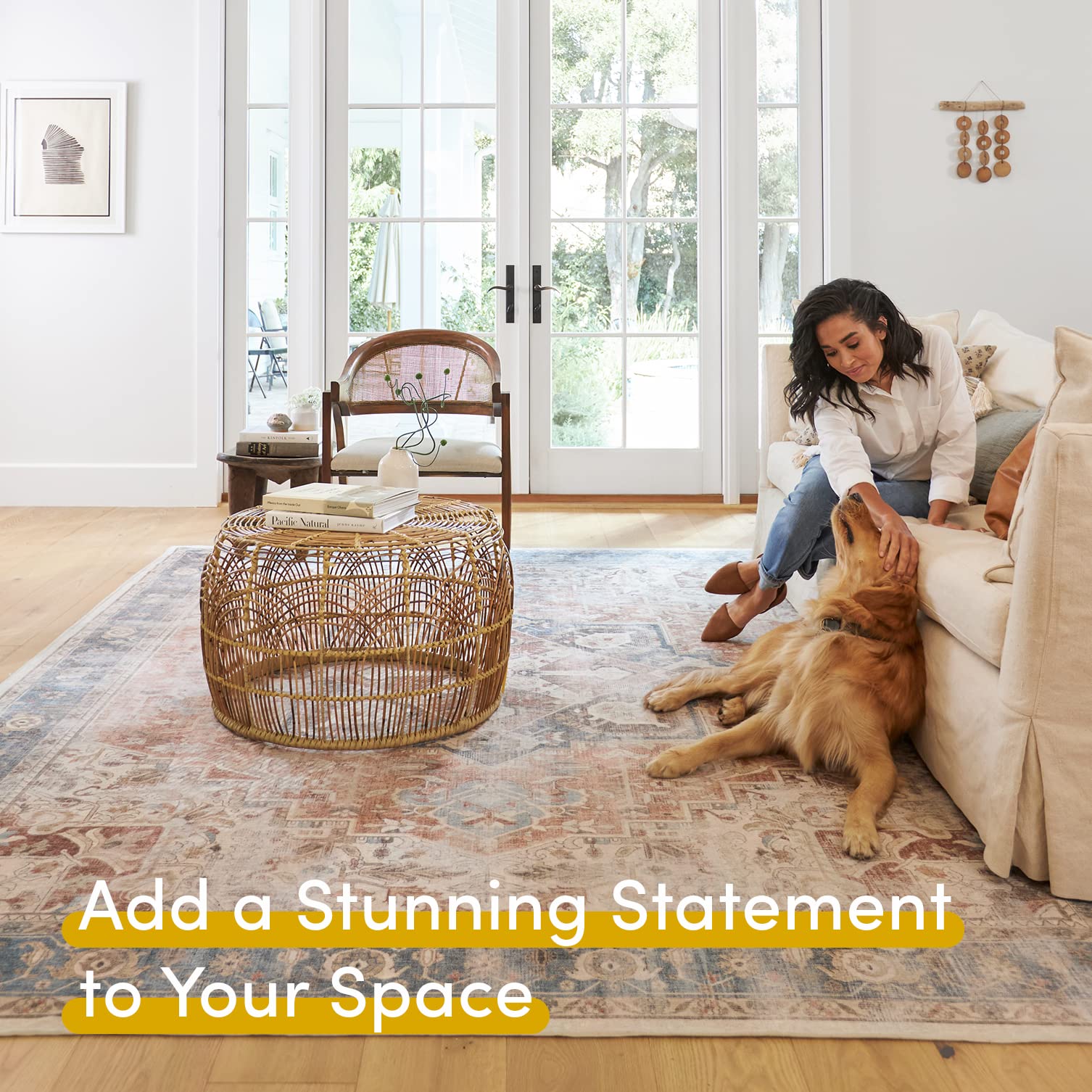 Ruggable Kamran Coral Machine Washable Area Rug Pet & Child