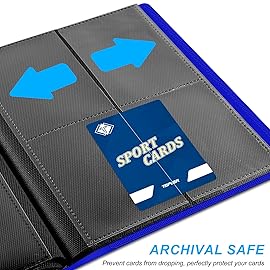 4 Pocket Card Binder for 160 Sleeves, Card Folder Ablum for Trading Cards Collection for Sports Cards, Baseball Cards, Game Cards, Mini TCG Binder Fit for MTG, Gift for Card Collector(Navy Blue)