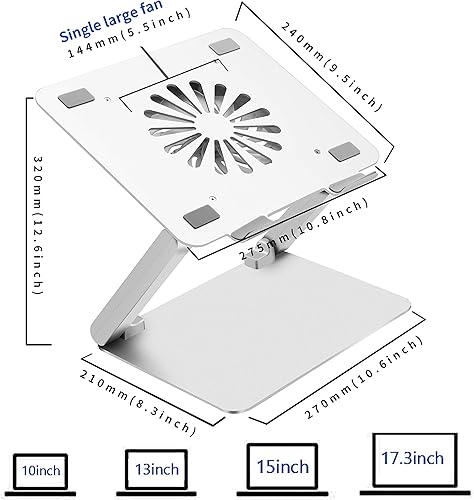 Miniatura 2 de SOUNDANCE Almohadilla de refrigeración para laptop con ventilador de bajo ruido y concentradores USB 3.0, enfriador ventilado para laptop que evita