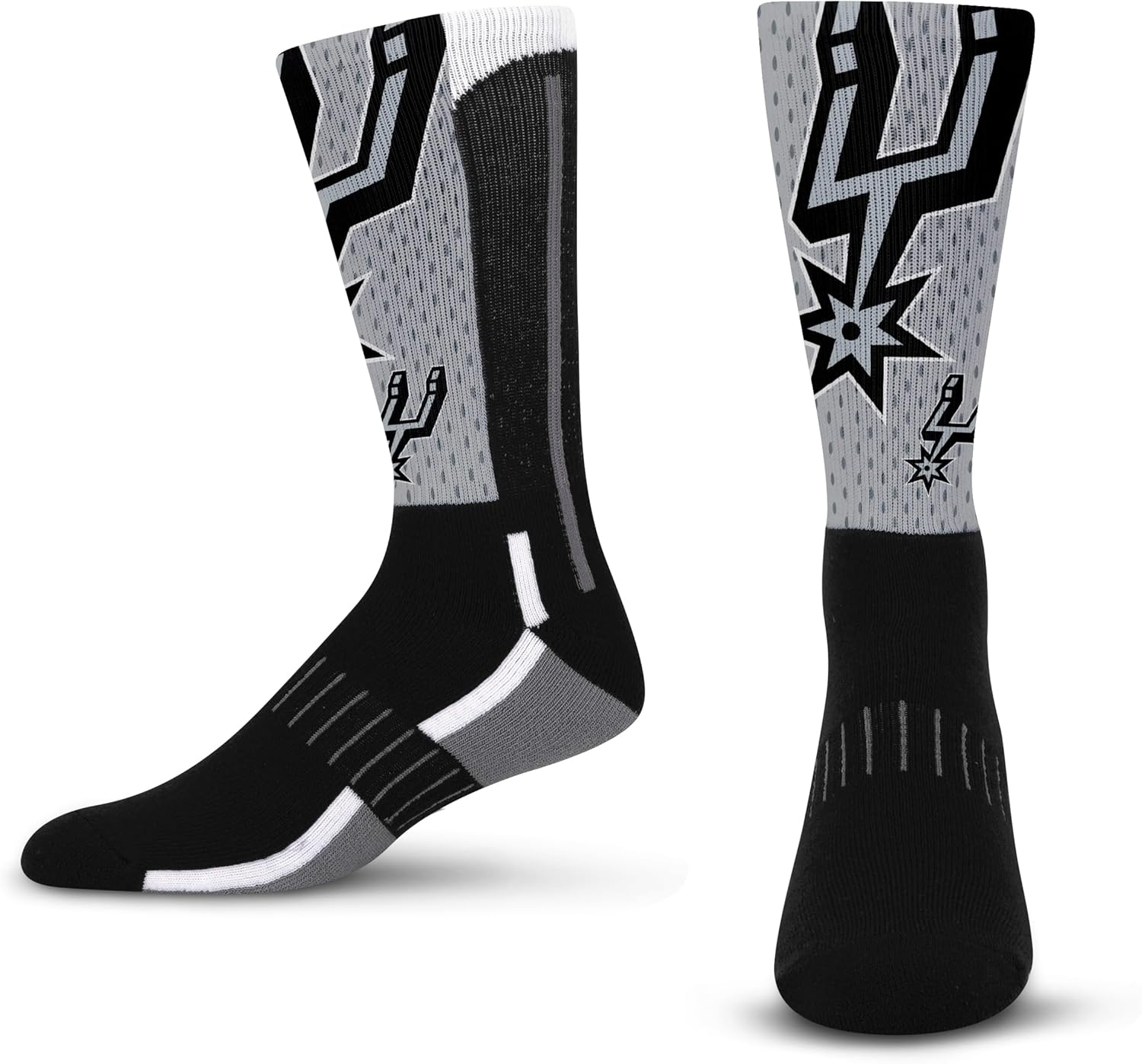 For Bare Feet NBA Unisex Kids Nba Logo Zoom Mesh Secondary Color Crew Sock Youth