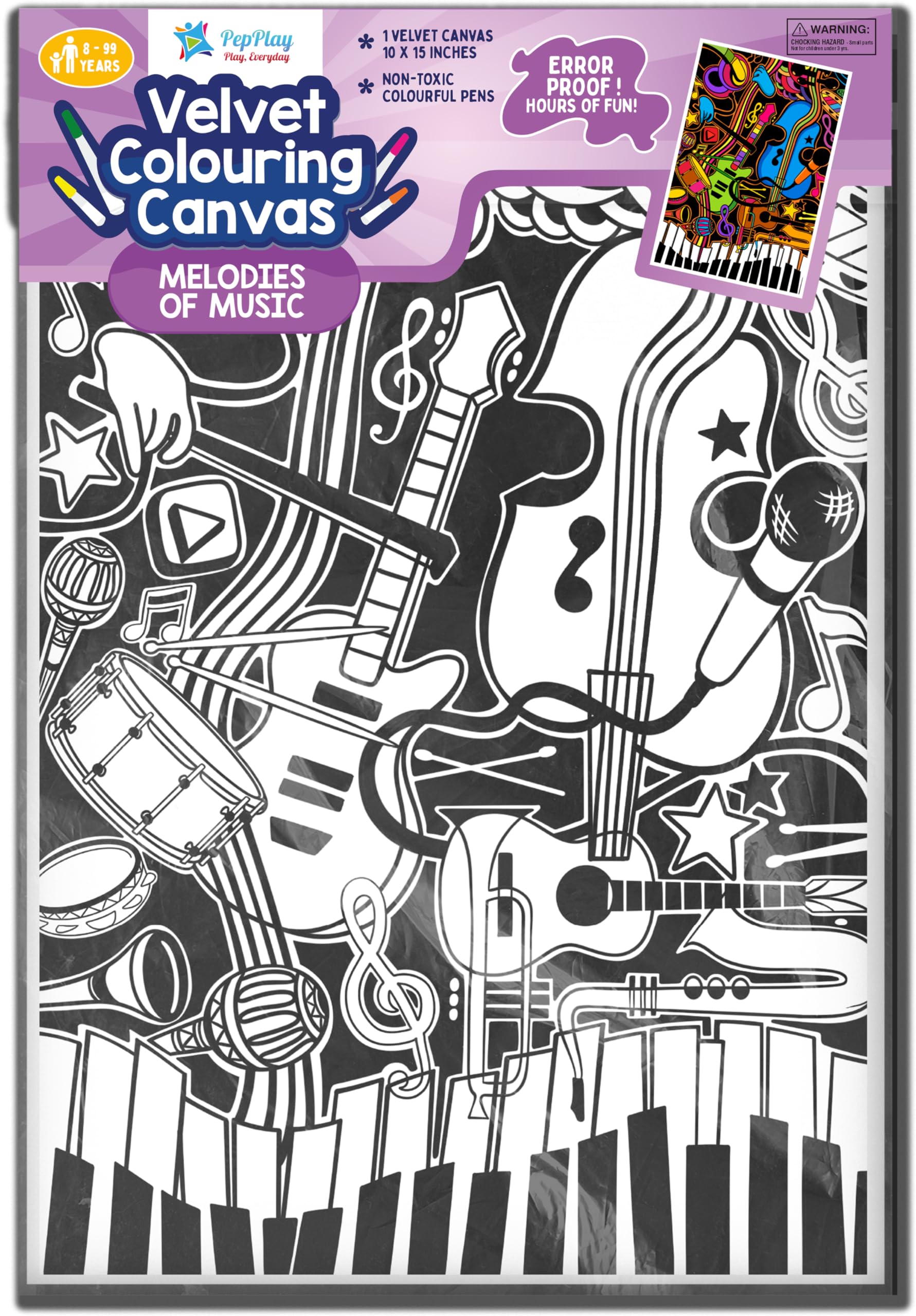 Pepplay Velvet Colouring Card Canvas- City On Water