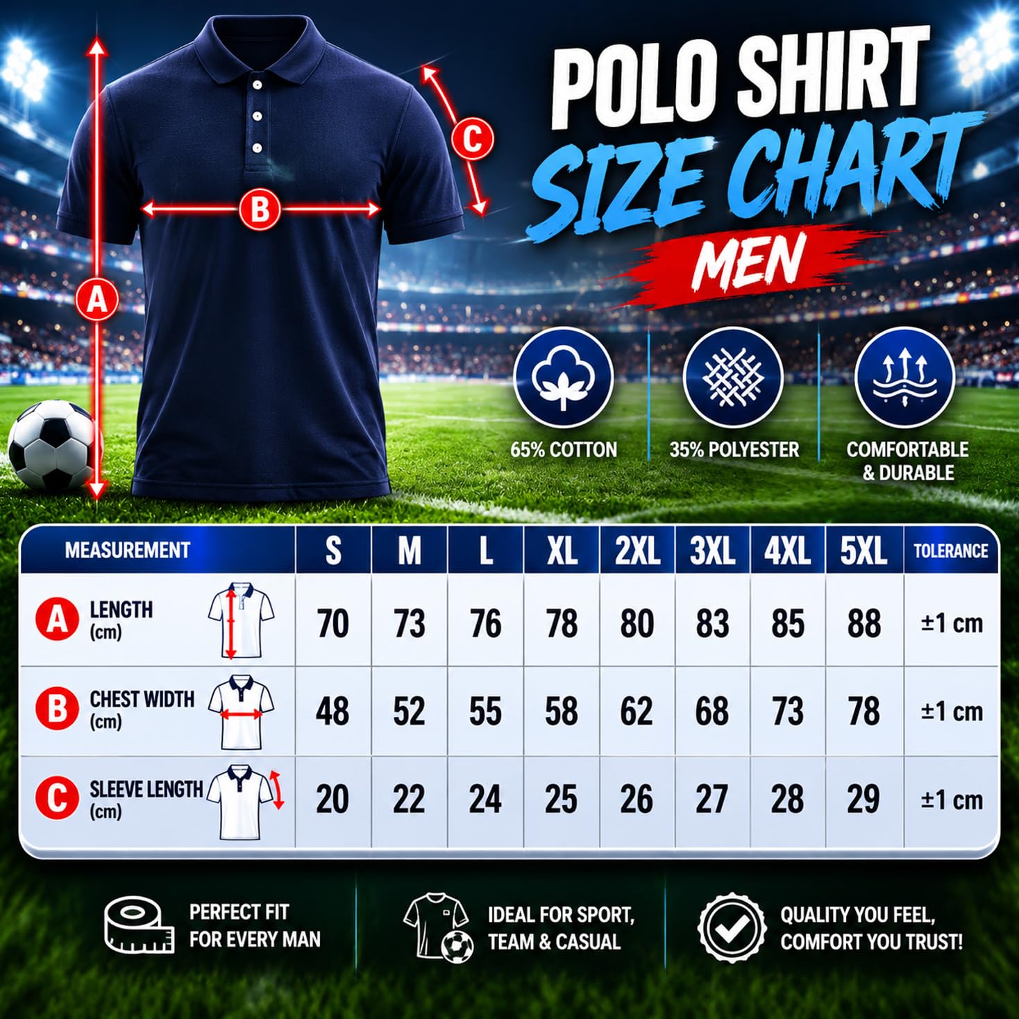 Polo de Football pour Homme | Maillot de Foot Personnalisé avec Votre Nom et Numéro | France Football 2026