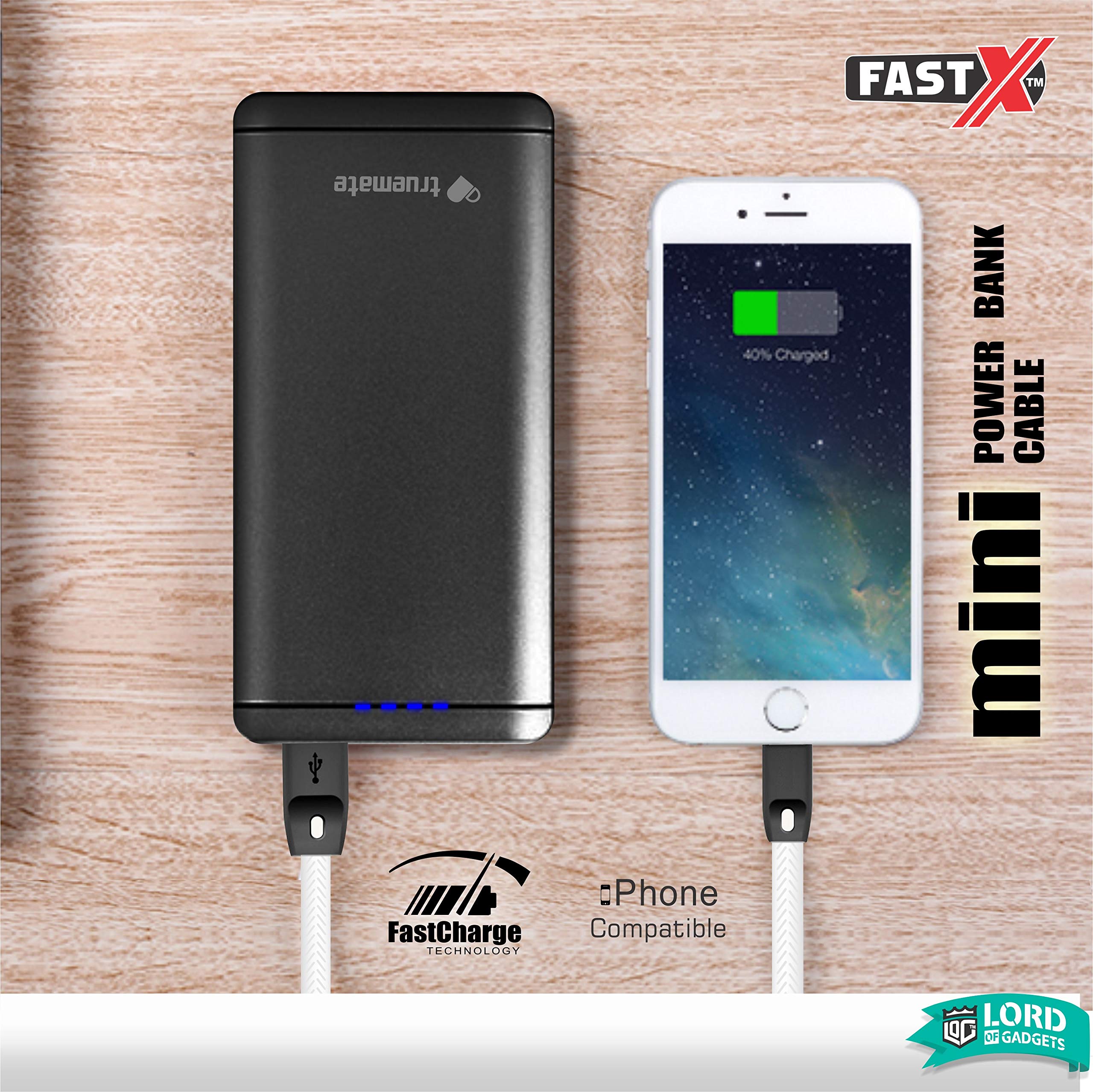 FASTX™ USB Compatible cable, Power bannk cable, Charger cable Flat short small fast charging ultra speed powerbank cable for laptop sync transfer charge 5, 6, 7, 8, 10, x, White/black (White) 1