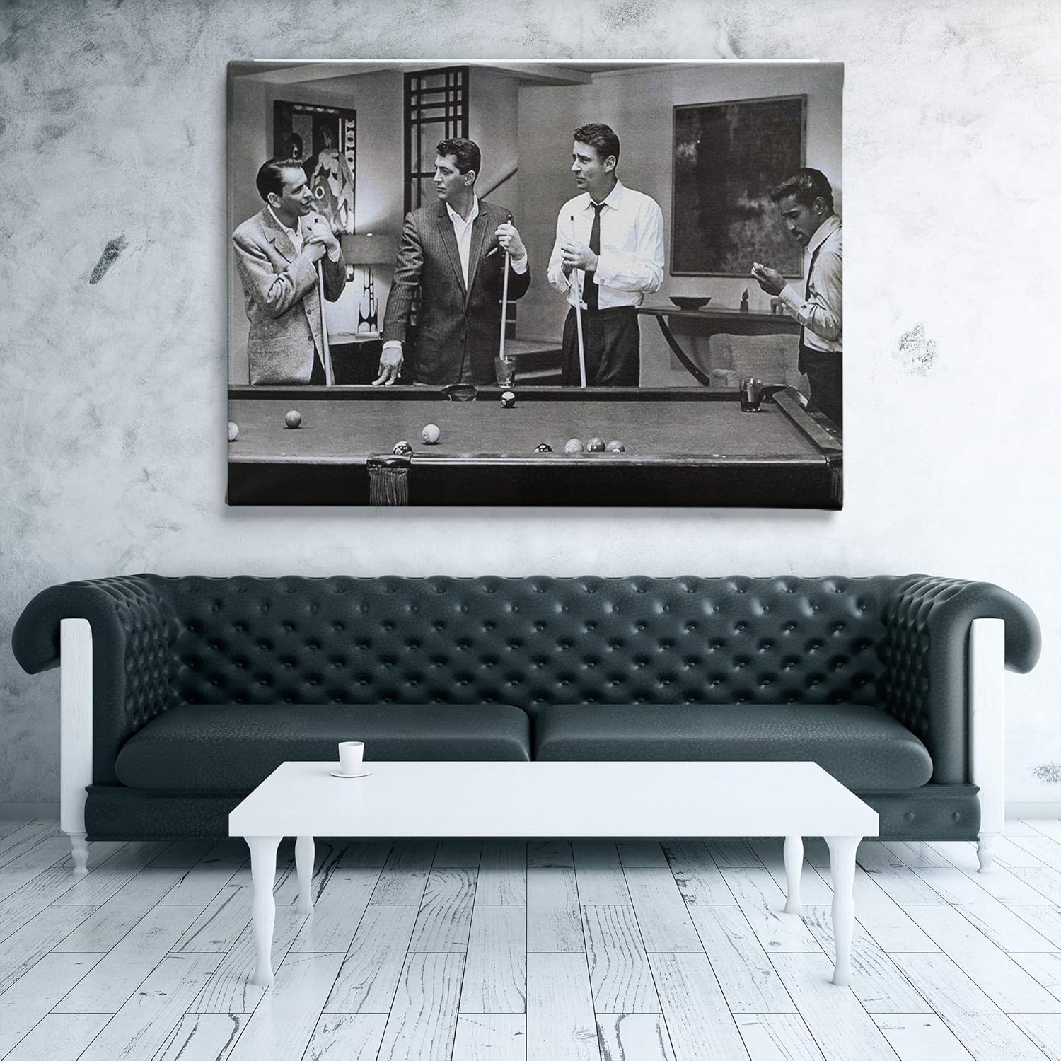 The Rat Pack Playing Pool Canvas Art Wall Home Decor Handmade - Various Sizes (36in x 24in Gallery Wrapped)